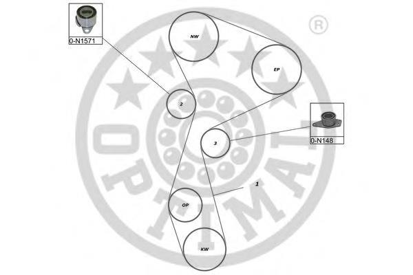 SK-1663 Optimal correia do mecanismo de distribuição de gás, kit