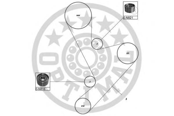 SK1657 Optimal correia do mecanismo de distribuição de gás, kit