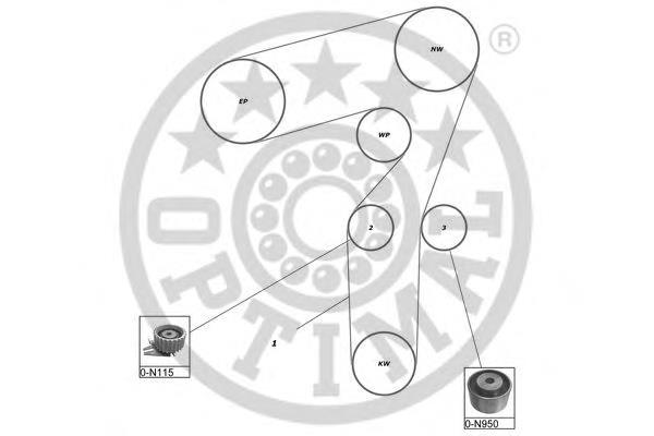 SK-1587 Optimal correia do mecanismo de distribuição de gás, kit