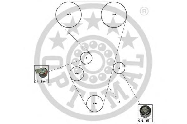 SK-1598 Optimal correia do mecanismo de distribuição de gás, kit