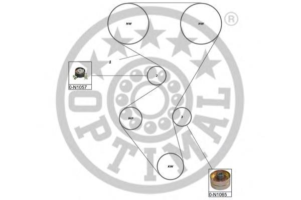 SK-1596 Optimal correia do mecanismo de distribuição de gás, kit