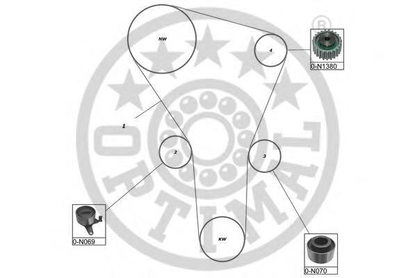 SK1233 Optimal correia do mecanismo de distribuição de gás, kit