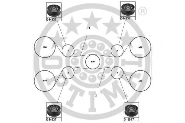 SK-1072 Optimal correia do mecanismo de distribuição de gás, kit