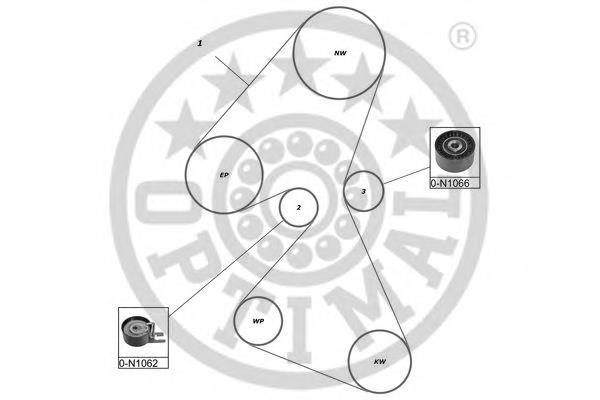 SK-1391 Optimal correia do mecanismo de distribuição de gás, kit