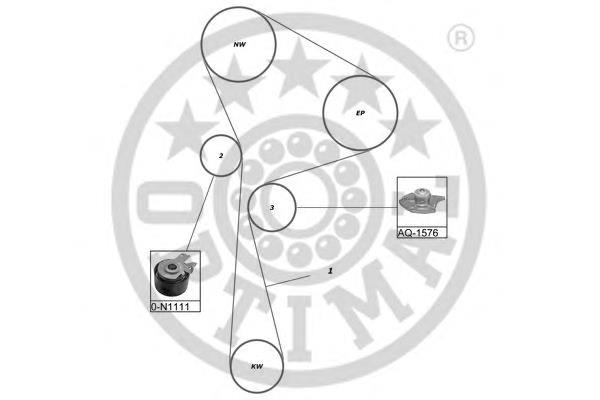 SK1487AQ1 Optimal correia do mecanismo de distribuição de gás, kit