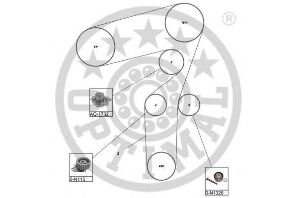 SK-1629AQ1 Optimal correia do mecanismo de distribuição de gás, kit