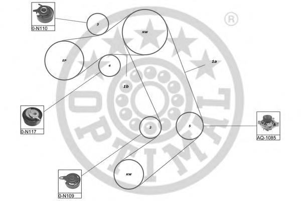 SK-1526AQ1 Optimal correia do mecanismo de distribuição de gás, kit