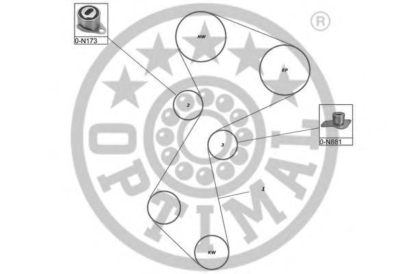 SK-1108S Optimal correia do mecanismo de distribuição de gás, kit