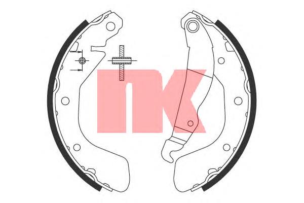 Sapatas do freio traseiras de tambor, montadas com cilindros, kit 8671019393 Renault (RVI)