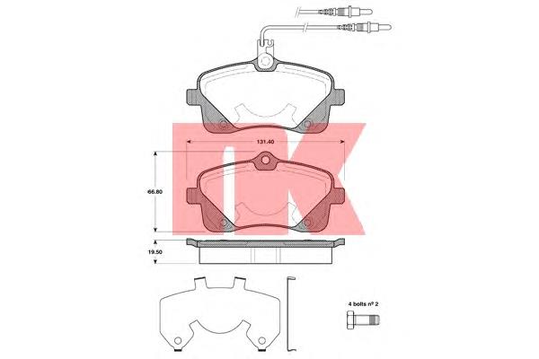 Sapatas do freio dianteiras de disco BPA110204 Open Parts