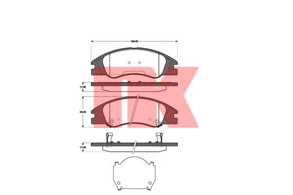 223517 NK sapatas do freio dianteiras de disco