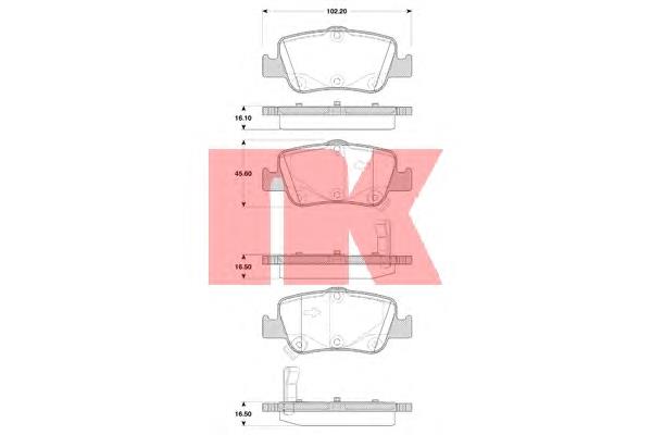 224586 NK sapatas do freio traseiras de disco