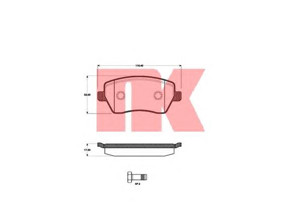 Передние тормозные колодки 222258 NK