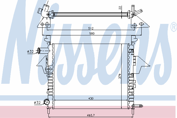 Radiador de esfriamento de motor 63856 Nissens