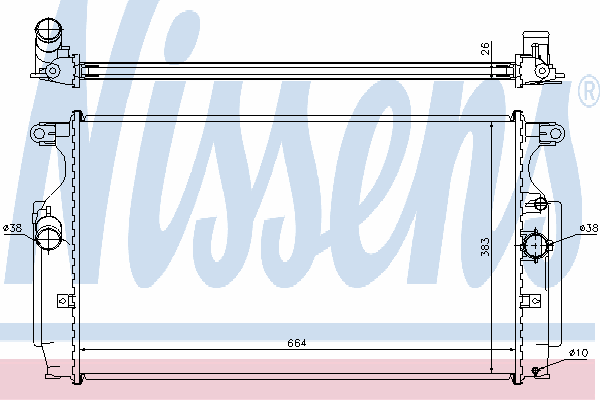 64693 Nissens radiador de esfriamento de motor