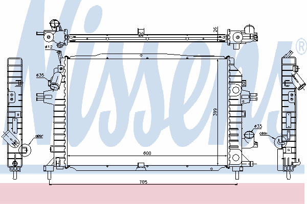 630705 Nissens radiador de esfriamento de motor