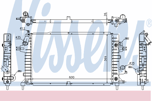 630739 Nissens radiador de esfriamento de motor