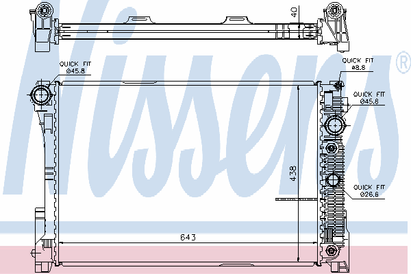 Radiador de esfriamento de motor 67101 Nissens
