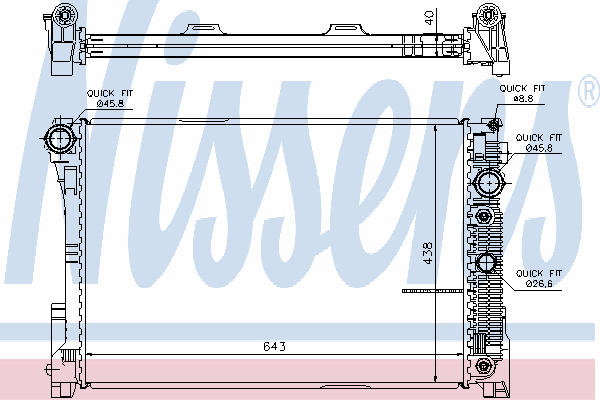 67101 Nissens radiador de esfriamento de motor