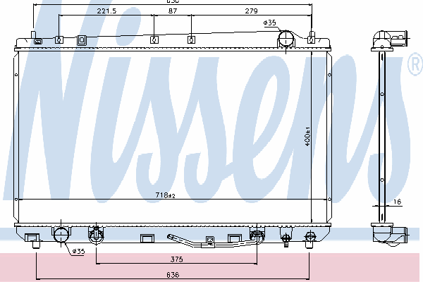 Radiador de esfriamento de motor 69478 Nissens