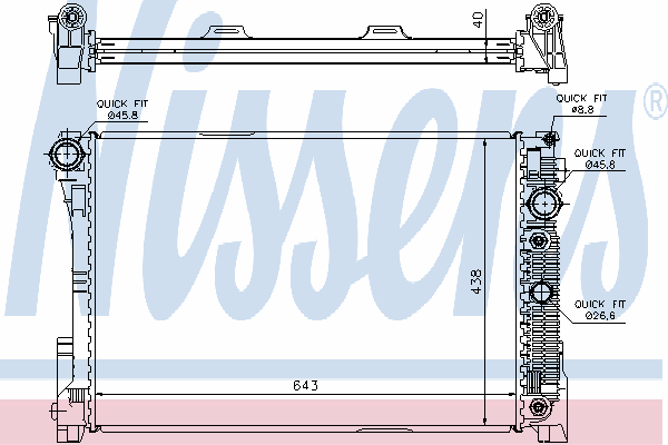 67162 Nissens radiador de esfriamento de motor