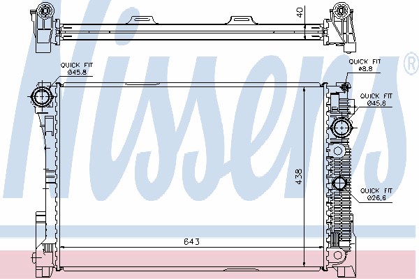 67163 Nissens radiador de esfriamento de motor
