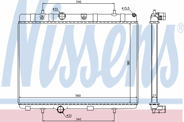 636007 Nissens radiador de esfriamento de motor