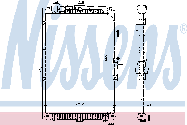 61447 Nissens radiador de esfriamento de motor