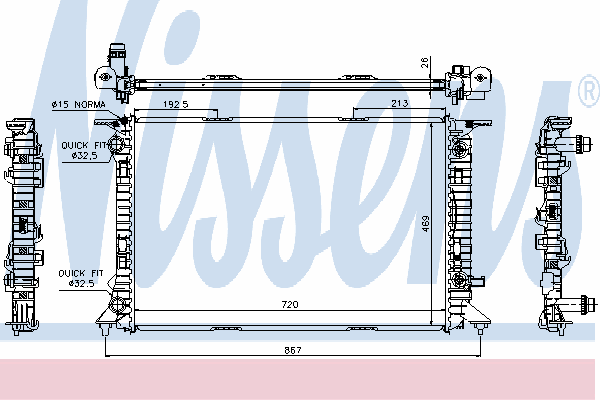 60321 Nissens radiador de esfriamento de motor