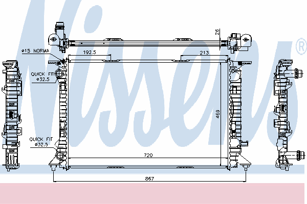 60323 Nissens radiador de esfriamento de motor