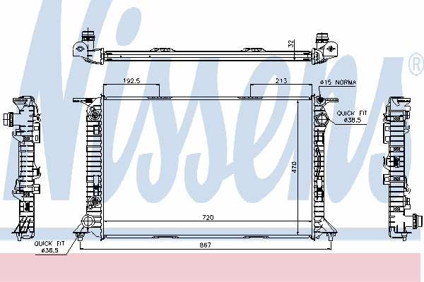 60322 Nissens radiador de esfriamento de motor