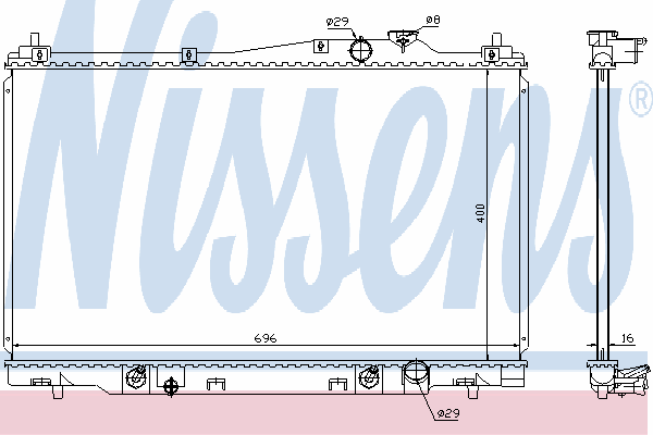 Radiador de esfriamento de motor 68142 Nissens