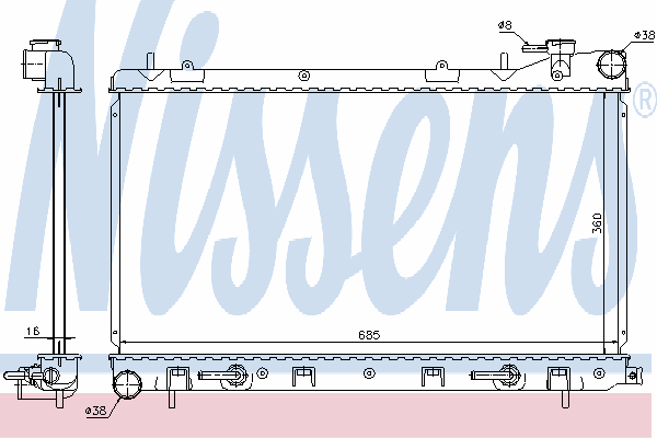 45111SA131 Subaru radiador de esfriamento de motor