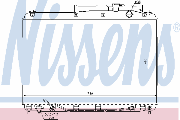 67528 Nissens radiador de esfriamento de motor