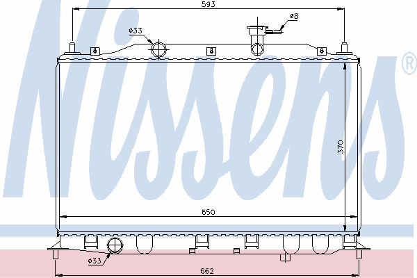 67509 Nissens radiador de esfriamento de motor