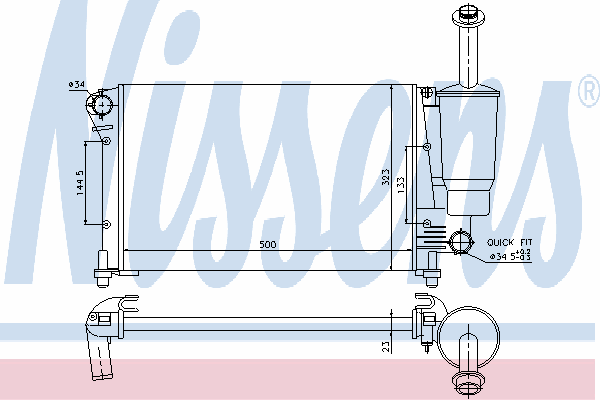 617853 Nissens radiador de esfriamento de motor