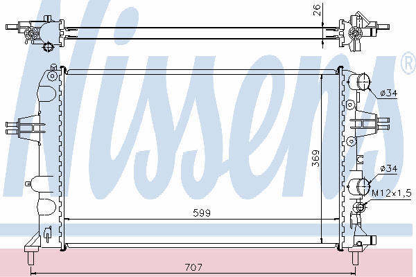 63095A Nissens radiador de esfriamento de motor