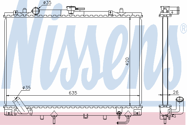 68154 Nissens radiador de esfriamento de motor