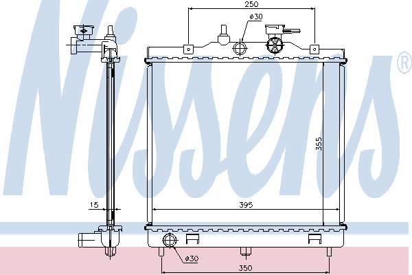 66654 Nissens radiador de esfriamento de motor