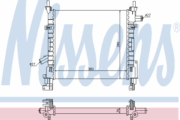 Radiador de esfriamento de motor 62005 Nissens