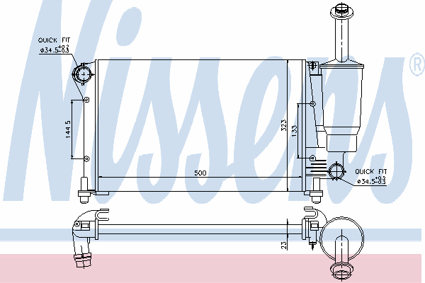 617845 Nissens radiador de esfriamento de motor