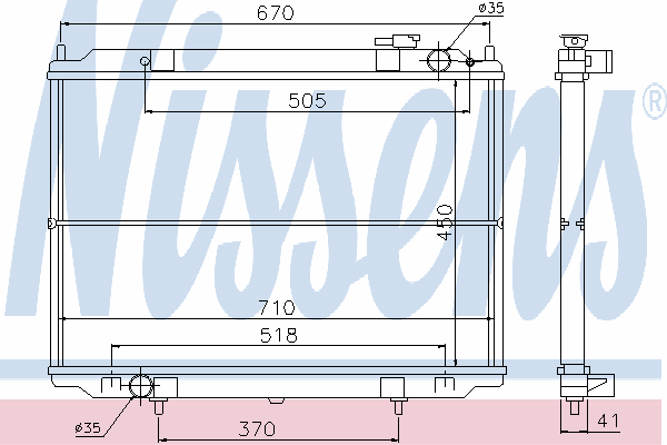 67356 Nissens radiador de esfriamento de motor