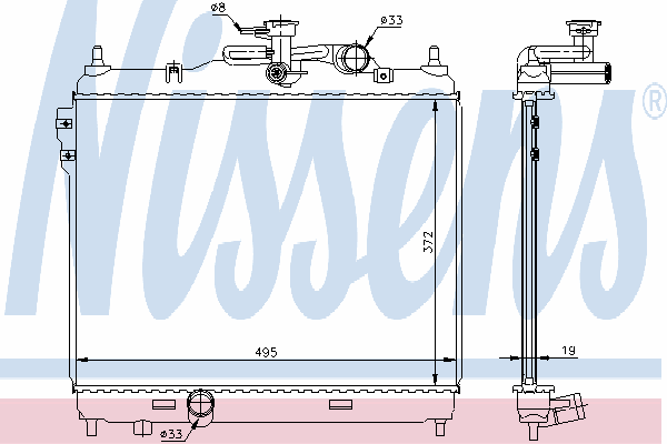 67048 Nissens radiador de esfriamento de motor