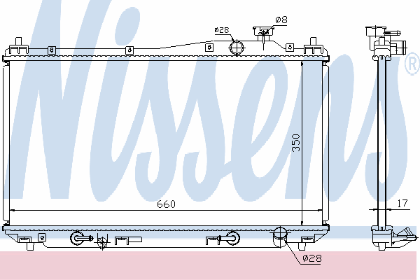 68115 Nissens radiador de esfriamento de motor