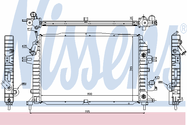 63115A Nissens radiador de esfriamento de motor