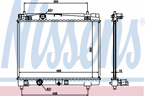 64671A Nissens radiador de esfriamento de motor