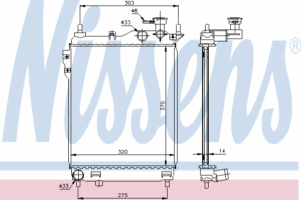 67093 Nissens radiador de esfriamento de motor
