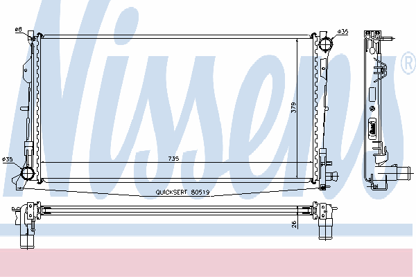 61018A Nissens radiador de esfriamento de motor