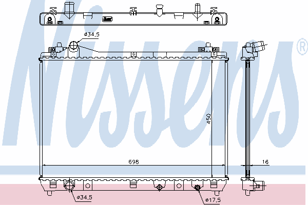 64201 Nissens radiador de esfriamento de motor