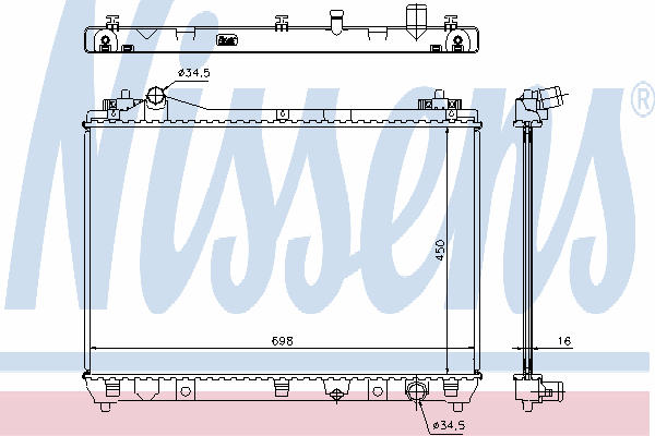 64202 Nissens radiador de esfriamento de motor